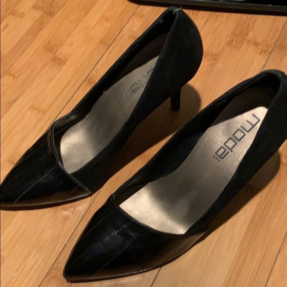 Moda Spana Heels 10 M Black Suede & Leather